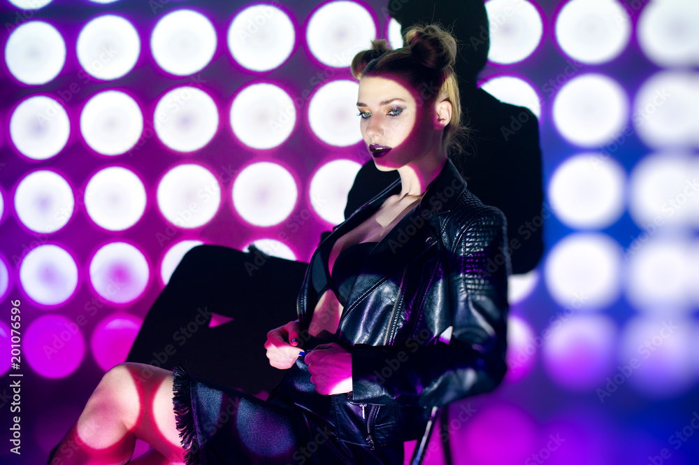 woman on colored background woman on colored background