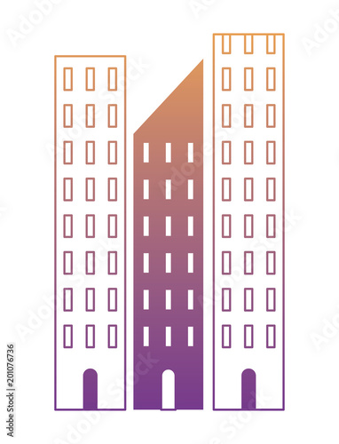 skyscraper of Paseo de la Reforma over white background, colorful design. vector illustration