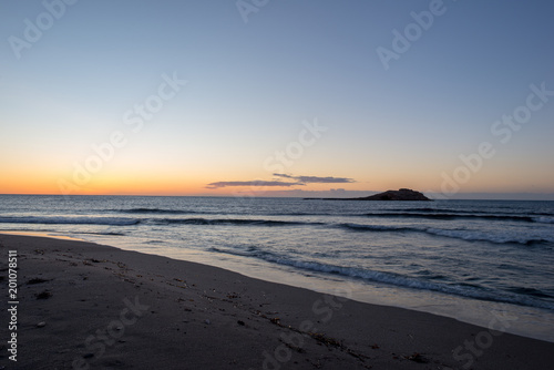 The beach of Carboneras in almeria at sunrise.