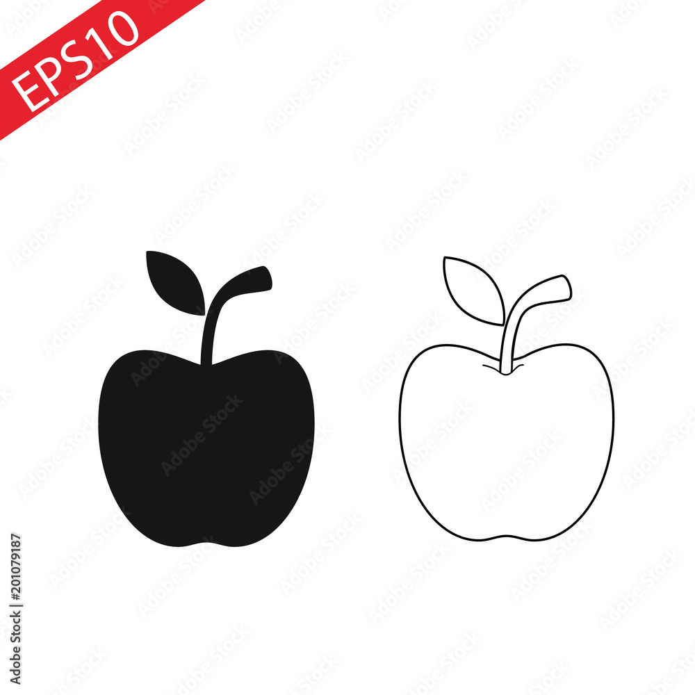 Apple line and glyph icon, diet and fruit, healthy food sign vector graphics, a linear pattern on a white background, eps 10 Apple line and glyph icon, diet and fruit, healthy food sign vector graphics, a linear pattern on a white background, eps 10