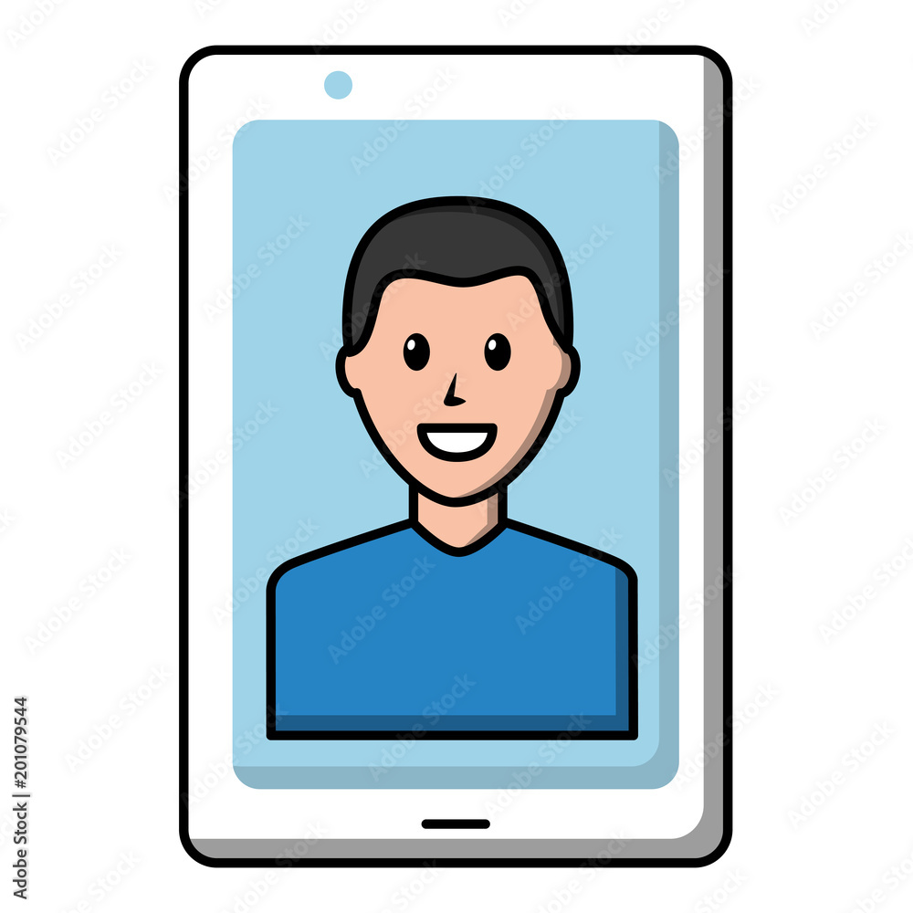 smartphone with photo avatar contact on screen vector illustration smartphone with photo avatar contact on screen vector illustration