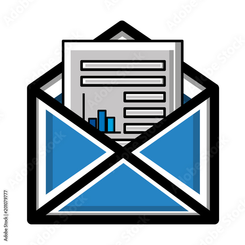 email envelope document report statistic vector illustration