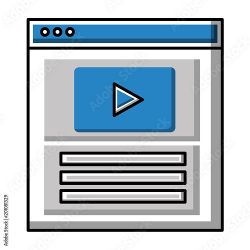 webpage template with media player icons vector illustration design