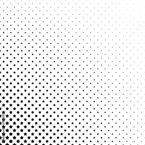 Black and white pentagram star pattern background - vector illustration