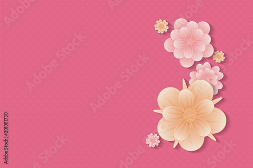 Mother's Day - background with flowers and copyspace. Vector.