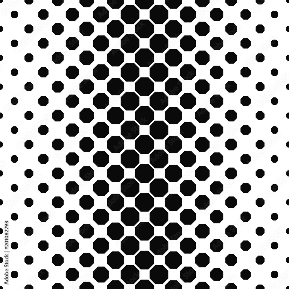 Abstract black white octagon pattern background design