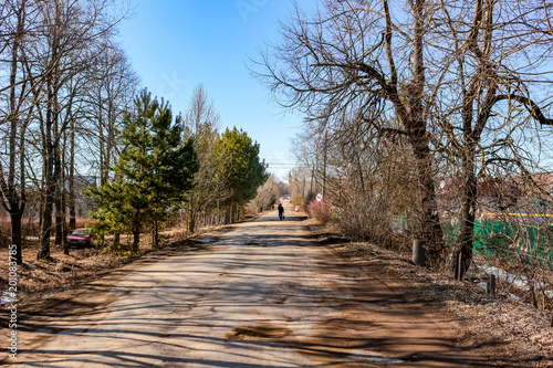 Road perspective in rural areas, Russia, Detchino settlement
 photo