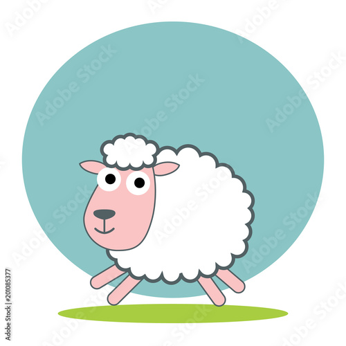 Sheep flat vector icon. Sheep sketch icon for web, mobile and infographics. Hand drawn . Isolated on white background.