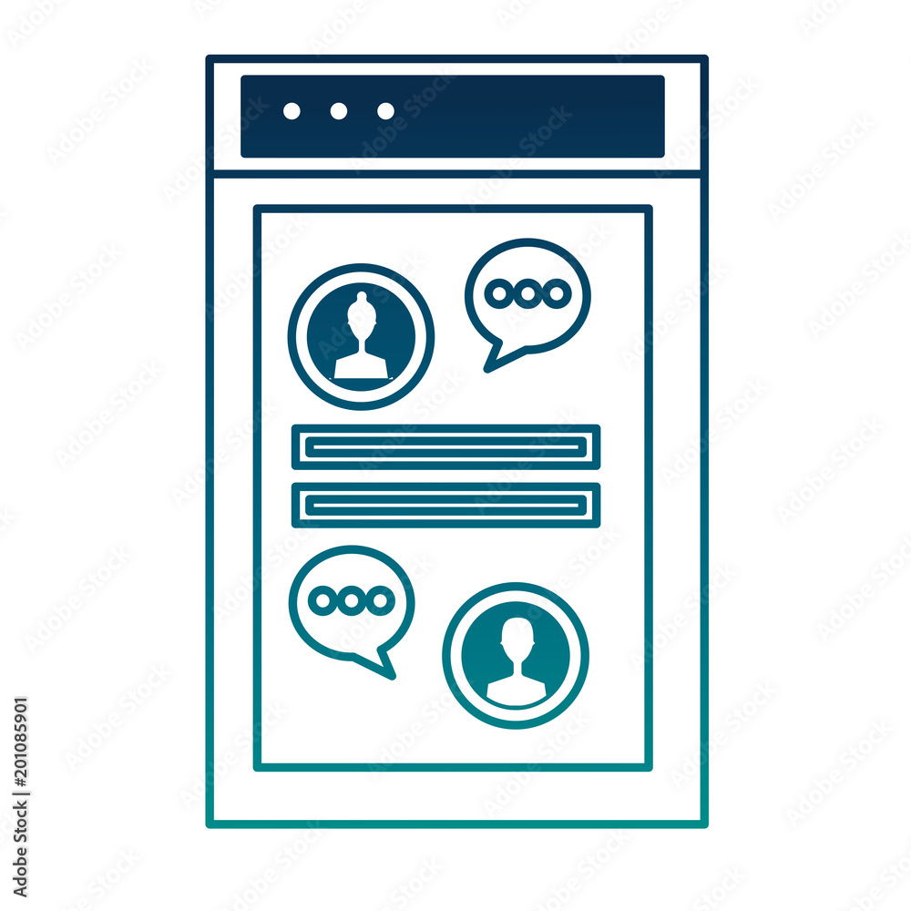 webpage template with social media icons vector illustration design