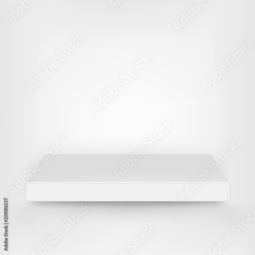 Wallpaper Mural White empty shelf on a gray wall for design. Torontodigital.ca