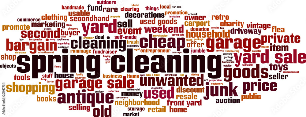 Spring cleaning word cloud