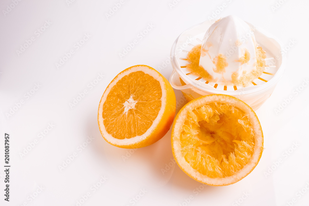 oranges and juice on a white background oranges and juice on a white background