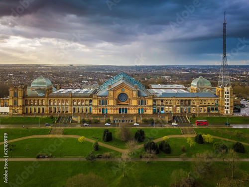 Photography London, England - Aerial panromaic view of Alexandra Palace in Alexandra Park wi