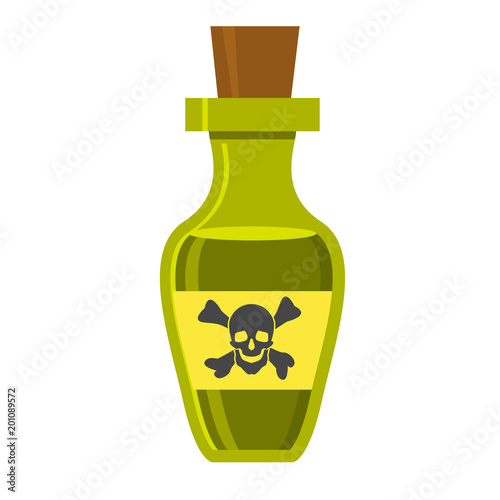 Vintage bottle with poison and skull on label