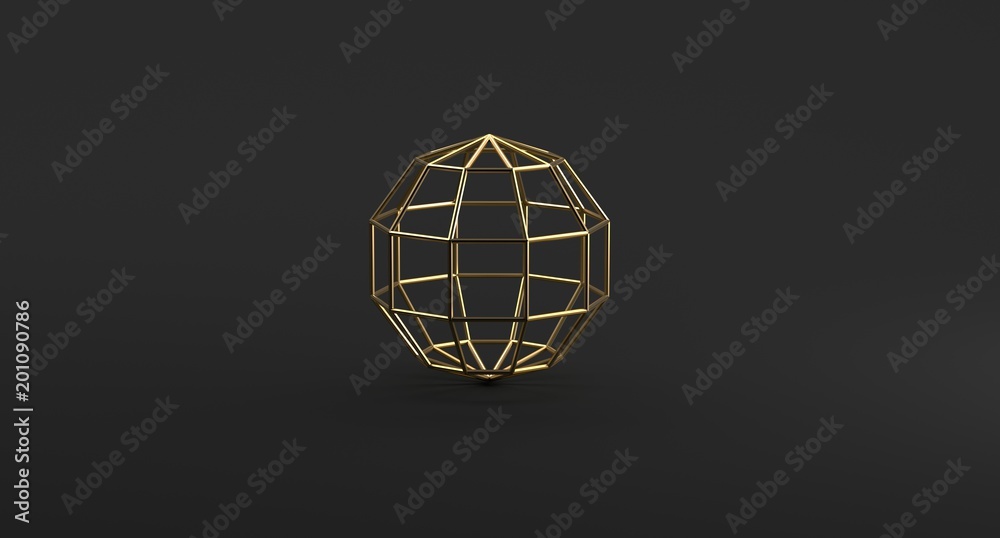 3D Rendering Of Geometric Realistic Looking Mesh Sphere Object Isolated On Dark Grey Background 3D Rendering Of Geometric Realistic Looking Mesh Sphere Object Isolated On Dark Grey Background