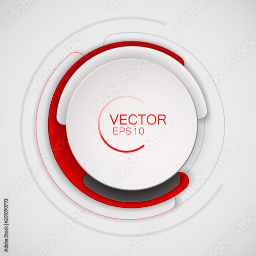 Abstract white and red circle for banner design. Circular banner for advertisements or printing. Set of colored spots. Vector illustration.