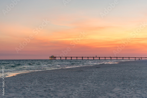 Stock Photography  Photo of sunset over the fishing pier on Okaloosa Island in Fort Walton Beach Destin  FL.