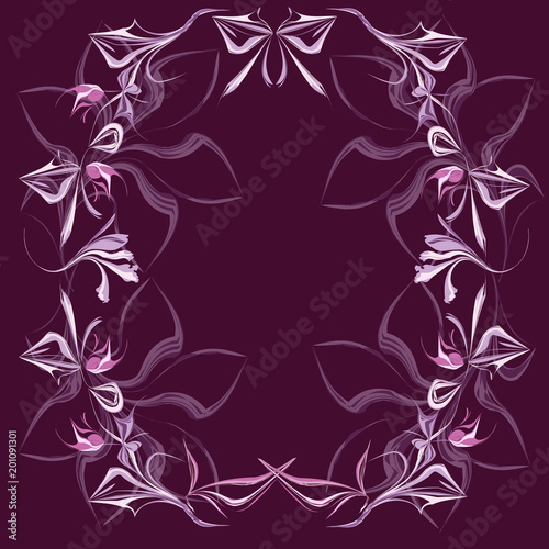 Fantasy flower frame for the text