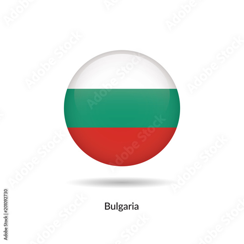 Free Download Bulgaria flag - round glossy button. Vector Illustration. - GFXLoad