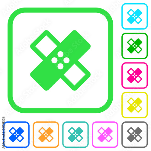 Band aid vivid colored flat icons