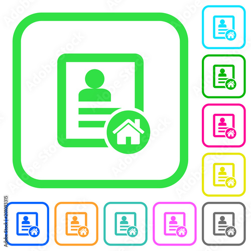 Contact address vivid colored flat icons