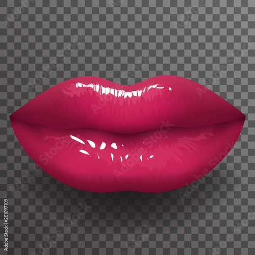 Mouth lips female stylish fashion mockup transparent background design vector illustration