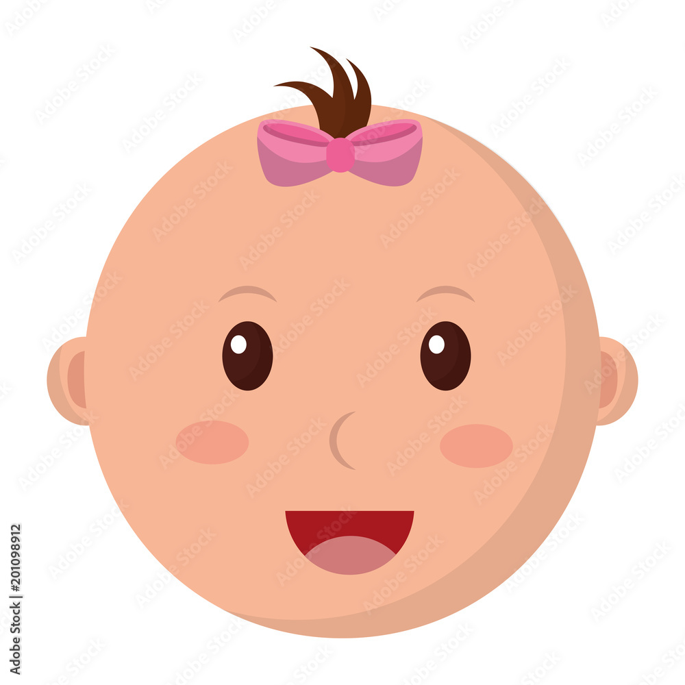head baby girl happy with bow vector illustration design head baby girl happy with bow vector illustration design