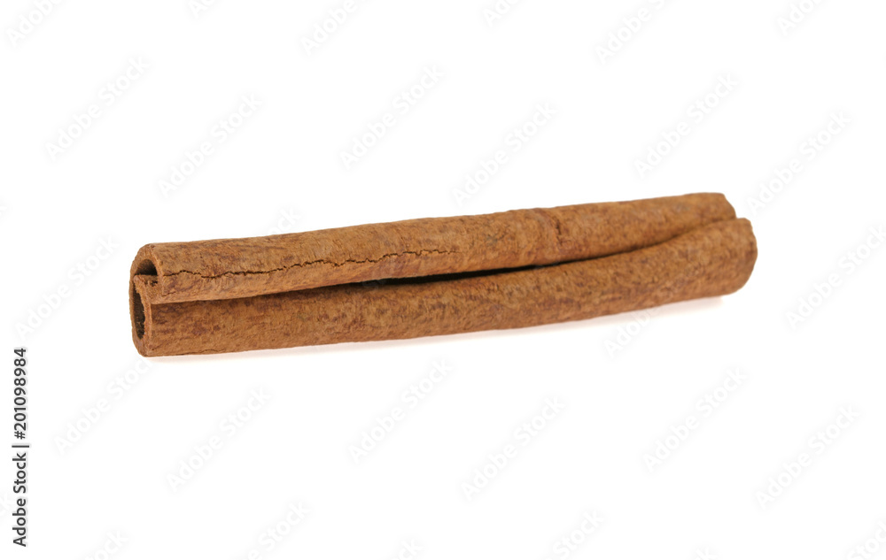 stick of cinnamon on white background stick of cinnamon on white background