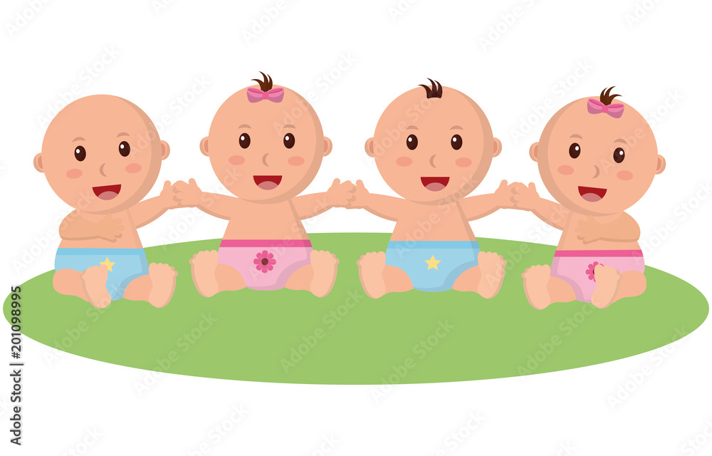 group of babys characters vector illustration design group of babys characters vector illustration design
