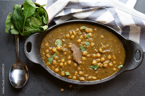 Vegan Chola Palak or Chana palak photo