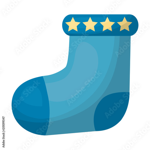 socks baby boy with stars isolated icon vector illustration design