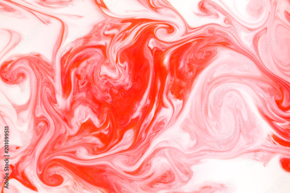 Coloring ink flowing and mixing in milk texture. background image