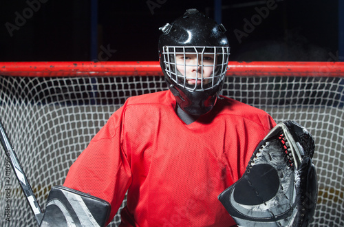 Portrait of hockey goalkeeper