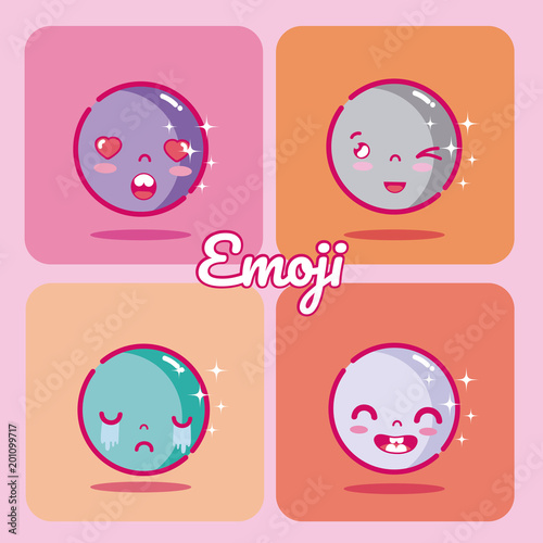 Set of cute emojis