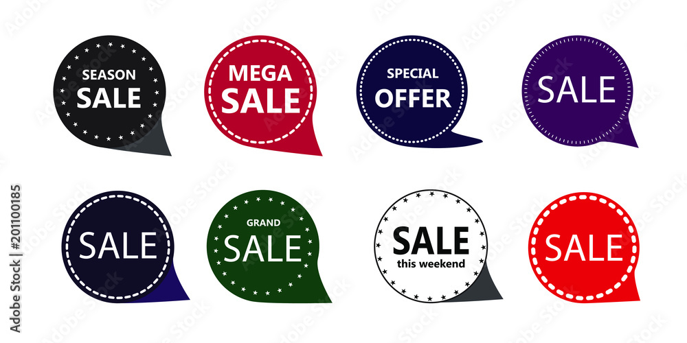 Special offer sale tag, discount offer price label, symbol for advertising campaign in retail, sale promo marketing, discount sticker, ads offer on shopping day isolated vector illustration.