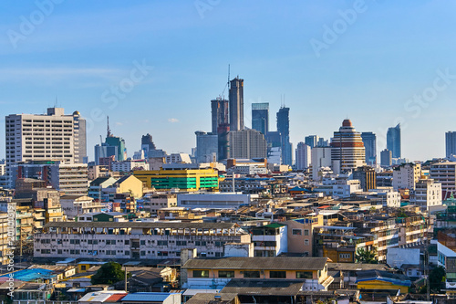 Aerial view of Bangkok city skyline, Thailand