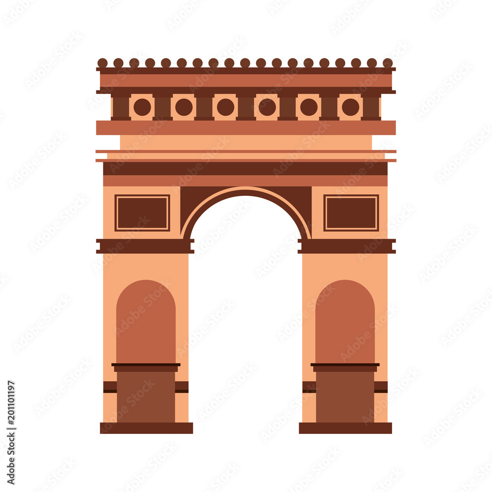 Fototapeta premium arch of triumph france paris monument vector illustration