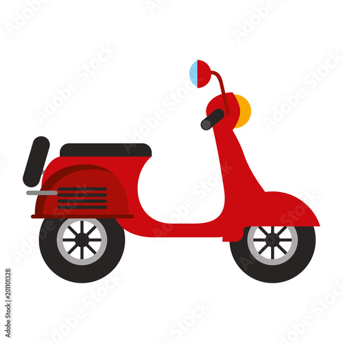 red scooter traditional transport recreational vector illustration
