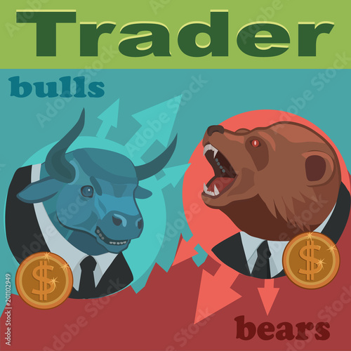 Traders are bulls and bears/ Traders bulls and bears are constantly fighting for the prices to buy and sell to profitably earn a lot of money!