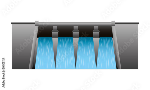 hydroelectric dam isolated icon vector illustration design