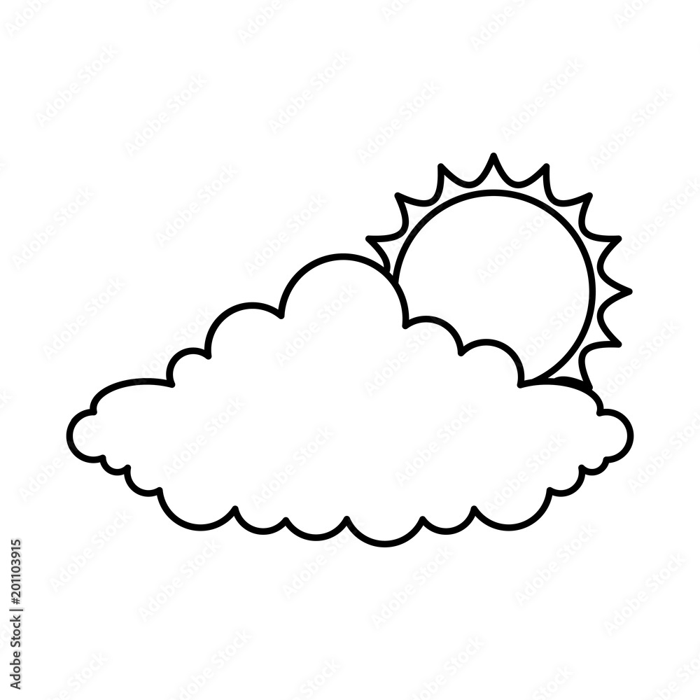 cloud with sun climate isolated icon illustration design cloud with sun climate isolated icon illustration design