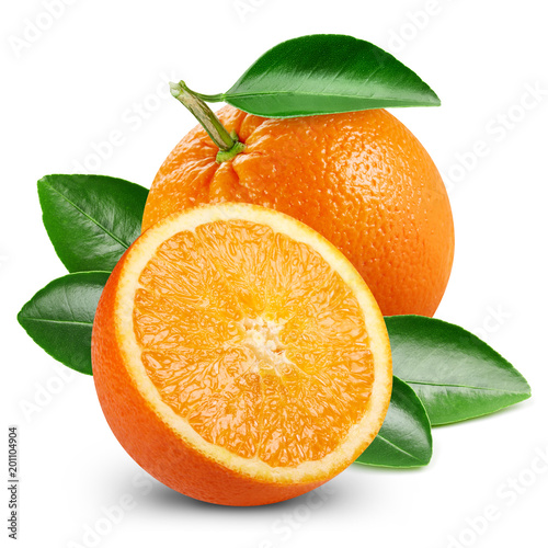 orange fruits with leaf