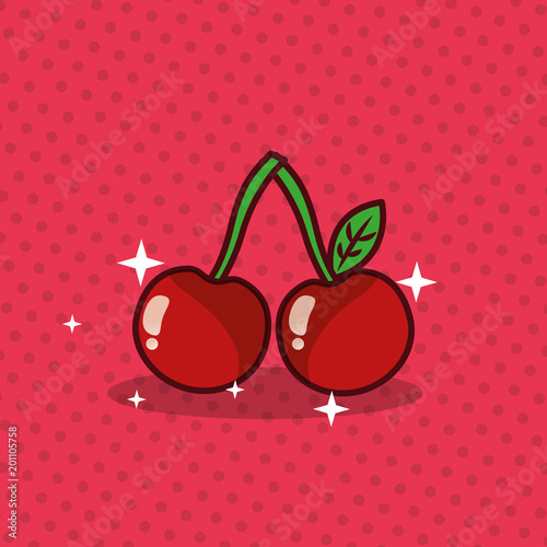 cherry nutrition diet fresh image vector illustration