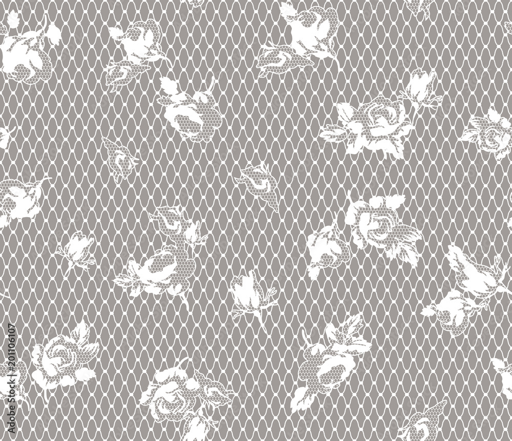 Fototapeta premium seamless lace floral ornament, vector illustration