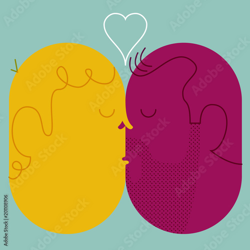 A kiss with love. Happy couple. Healthy lifestyle. Gay couple.
