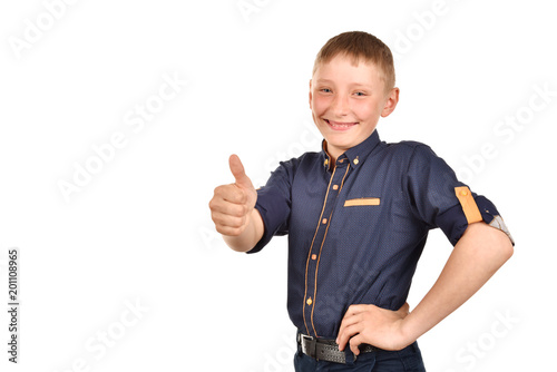 Successful young man.Shadowed boy on a white background.