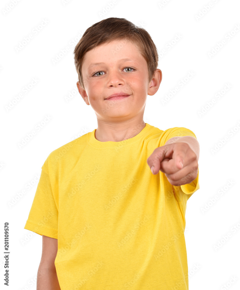 Emotional boy on a white background. Portrait of a teenager. Emotional boy on a white background. Portrait of a teenager.
