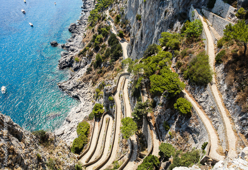 View on Via Krupp from Augustus Gardens, Isle of Capri, Italy