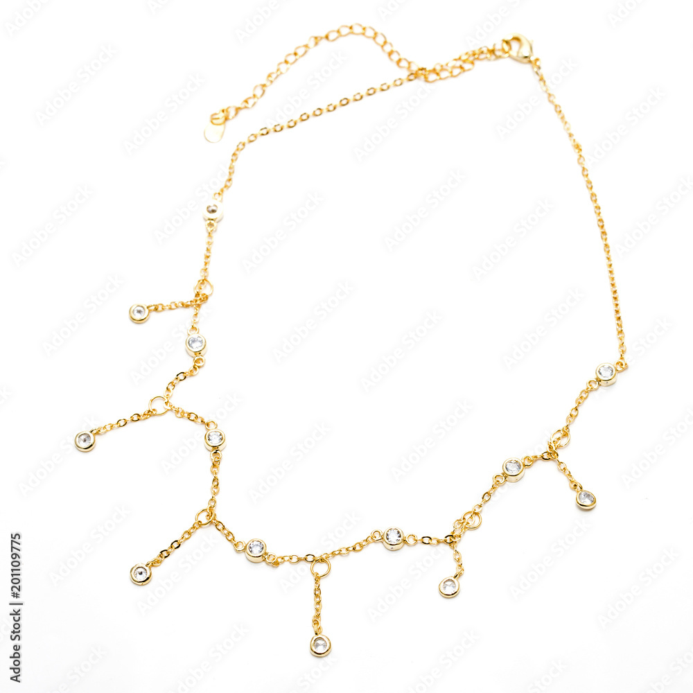 Long Gold Chain Diamond Necklace Long Gold Chain Diamond Necklace