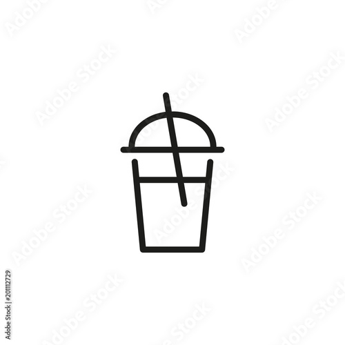 Milkshake takeaway line icon